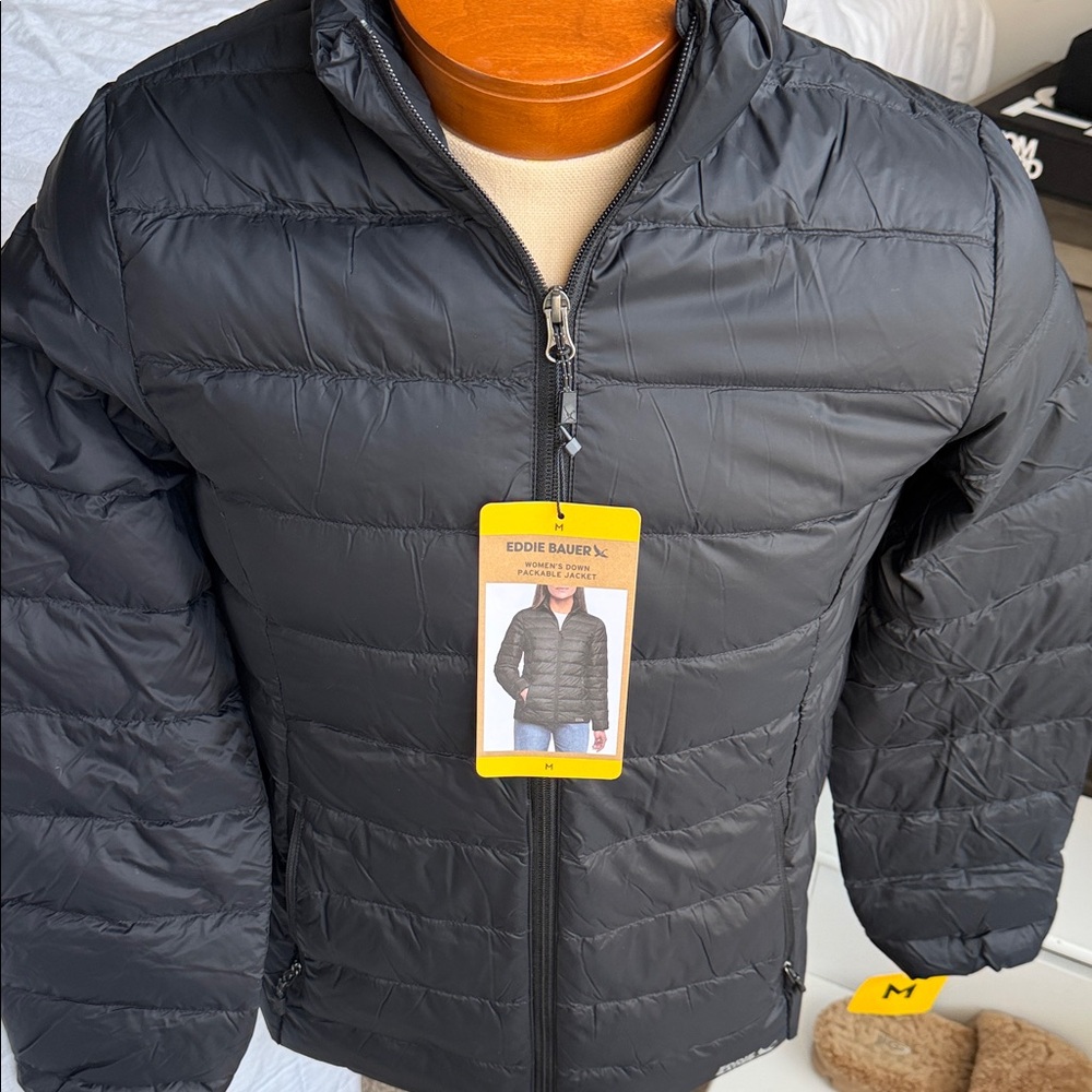 Eddie Bauer Black Men's Quilted Packable Puffer Jacket